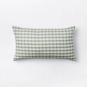 Threshold Studio McGee | Plaid Lumbar Pillow Green/Cream